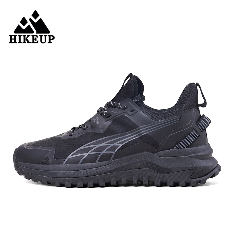 HIKEUP New Men Hiking Shoes Outdoor Sport Wear-Resistant Climbing Shoes Rubber Sole Trekking Sneaker Women Sports