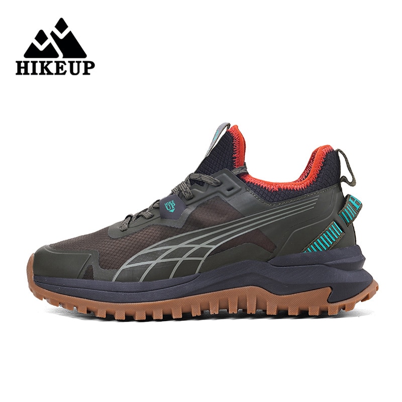 HIKEUP New Men Hiking Shoes Outdoor Sport Wear-Resistant Climbing Shoes Rubber Sole Trekking Sneaker Women Sports