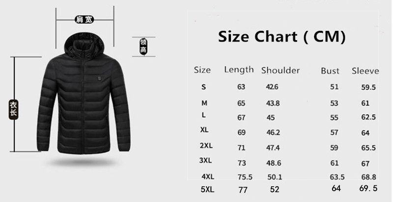 Men 9 Areas Heated Jacket USB Winter Outdoor Electric Heating Jackets Warm Sprots Thermal Coat Clothing Heatable Cotton jacket
