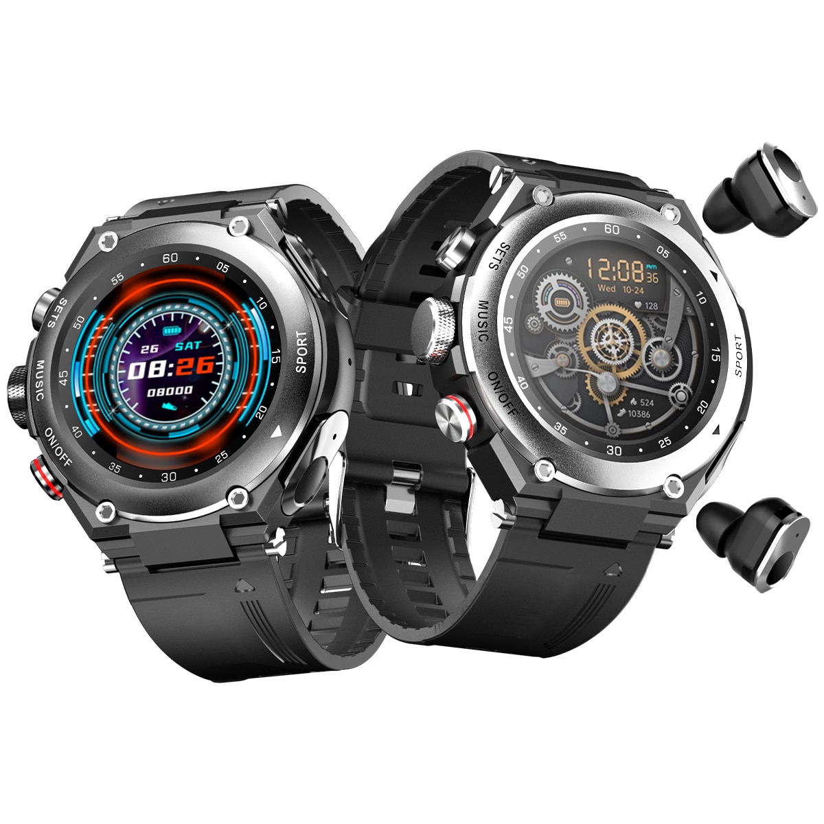 New Smart Watch T92 With Earbuds 3 in 1 Fitness Tracker Call Music Bracelet With Speaker Heart Rate Monitor Sports Smart Watch