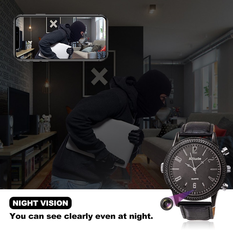 Full HD 1080P Men Wrist Watch Camera Night Vision Video & Audio Loop Recording 3 in1 Wearable Watch Outdoors Micro Camcorders