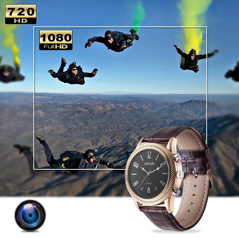 Full HD 1080P Men Wrist Watch Camera Night Vision Video & Audio Loop Recording 3 in1 Wearable Watch Outdoors Micro Camcorders