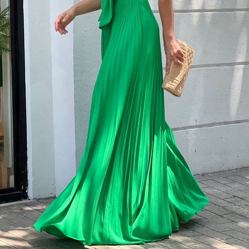 LIYONG Women Jumpsuit Summer Fashion V Neck Sleeveless Lapel Solid Pleated Lace Up Loose Wide Legs Romper High Streetwear