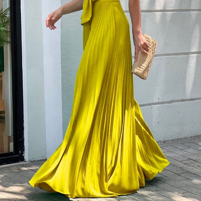 LIYONG Women Jumpsuit Summer Fashion V Neck Sleeveless Lapel Solid Pleated Lace Up Loose Wide Legs Romper High Streetwear