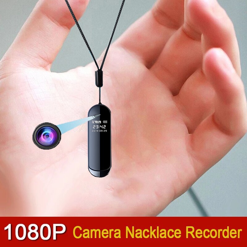 Small 1080P Micro Cam Secret Wearable Mini DV Camera Video Voice Recorder Body Cam Sport Clip Necklace Support Hidden TF Card