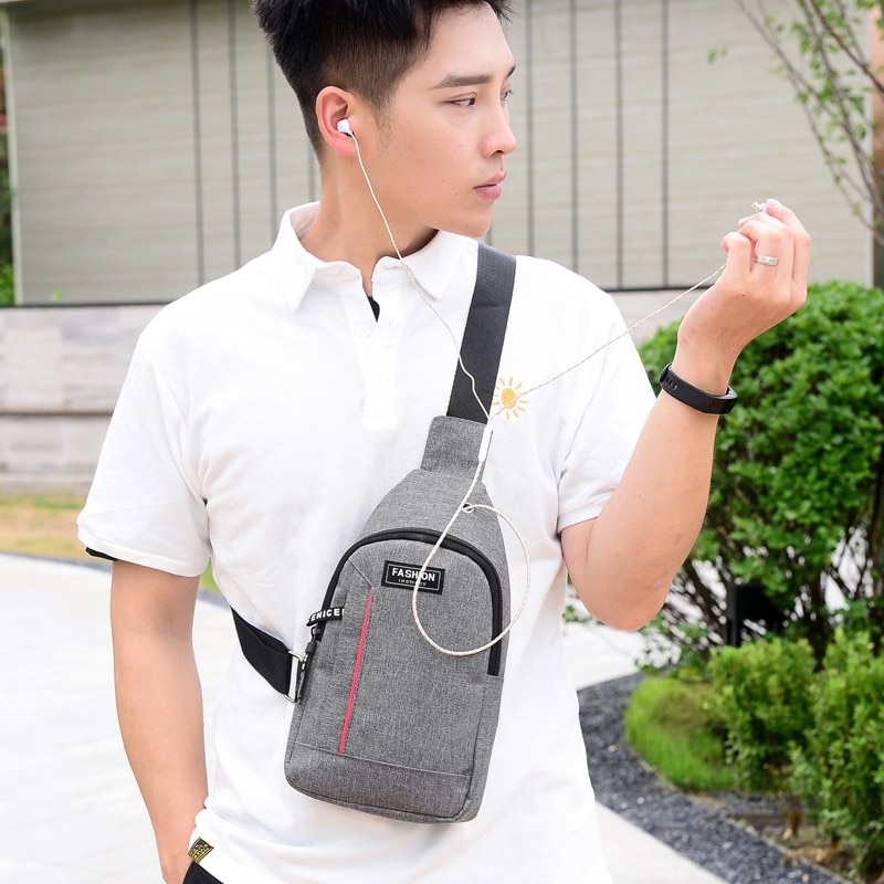 Men Shoulder Bags Nylon Waist Packs Sling Bag Crossbody Outdoor Sport Shoulder Chest Daily Picnic Canvas Messenger Bag Bolsa