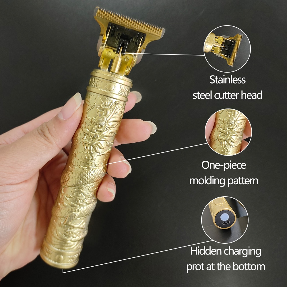 New 2022 Men's Electric Shaver Vintage T9 0mm Hair Cutting Machine Beard Trimmer Hair Clipper For Men Barber Shop Razor Lighter