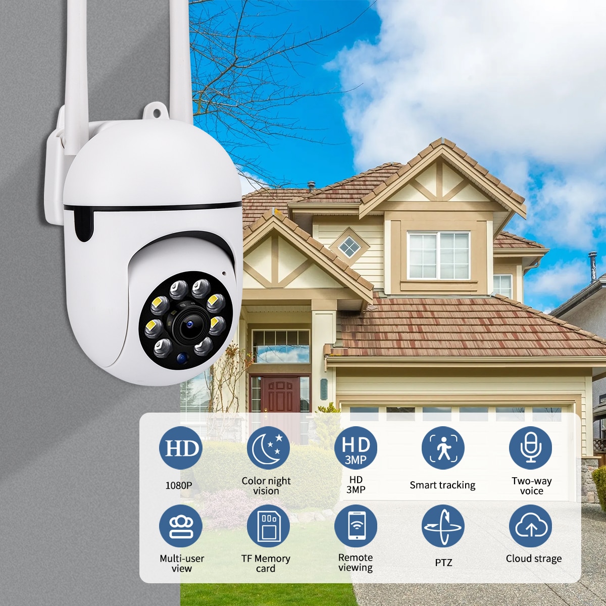 5G PTZ IP Camera HD 1080P WiFi Surveillance Cameras Full Color Night Vision Security Camera Motion Detection Wireless CCTV Cam