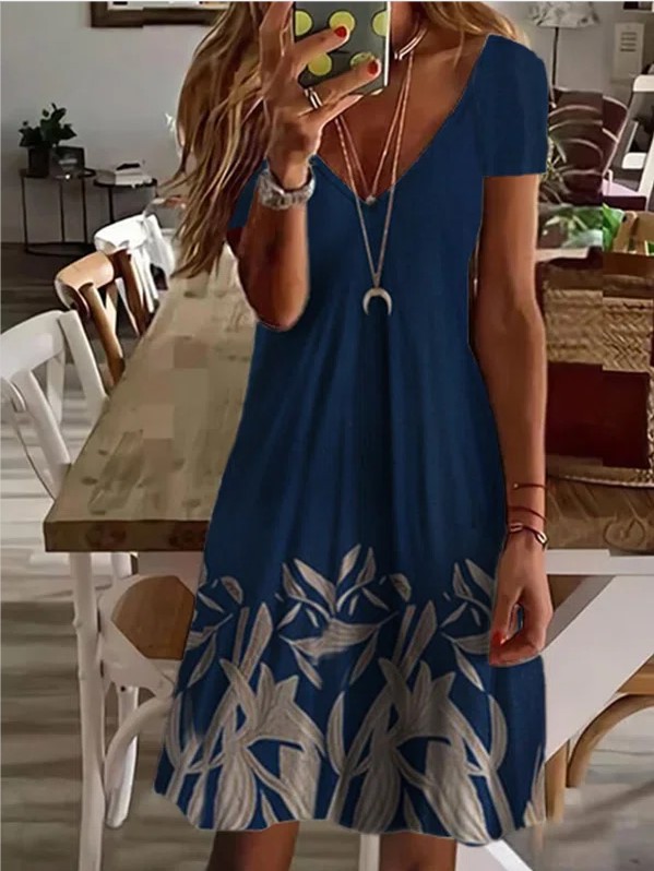 Women New Loose Vintage Ruffles Casual Befree 5XL Dress Large Big Summer Printed Party Beach Dresses