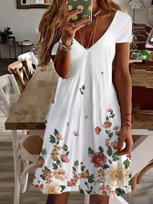 Women New Loose Vintage Ruffles Casual Befree 5XL Dress Large Big Summer Printed Party Beach Dresses