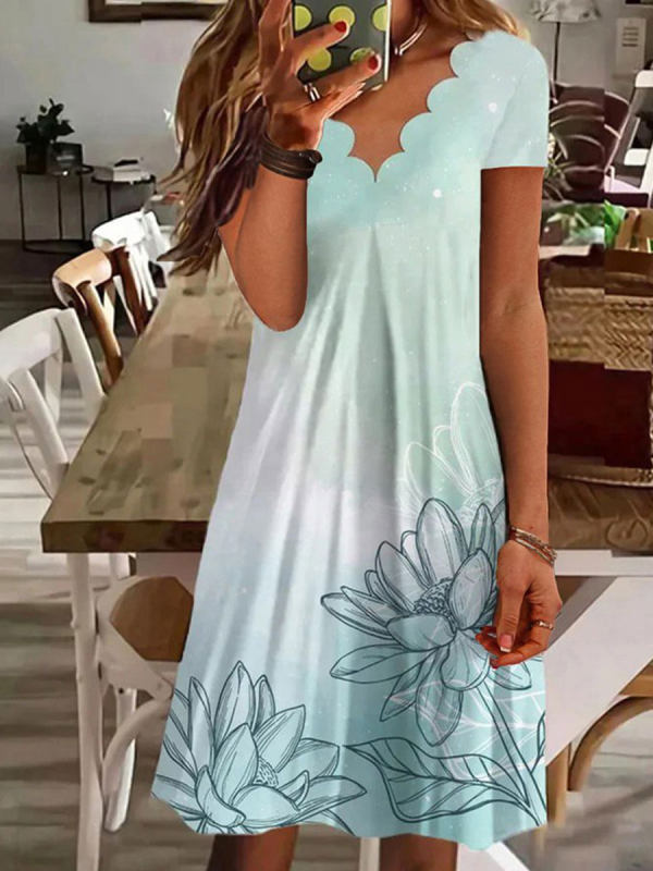 Women New Loose Vintage Ruffles Casual Befree 5XL Dress Large Big Summer Printed Party Beach Dresses