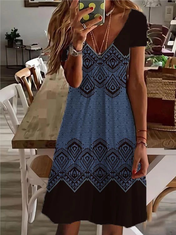 Women New Loose Vintage Ruffles Casual Befree 5XL Dress Large Big Summer Printed Party Beach Dresses
