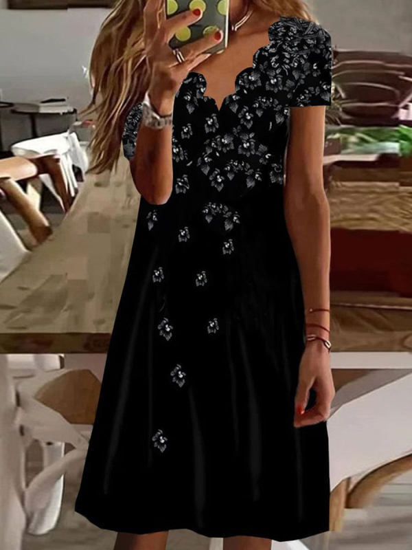 Women New Loose Vintage Ruffles Casual Befree 5XL Dress Large Big Summer Printed Party Beach Dresses