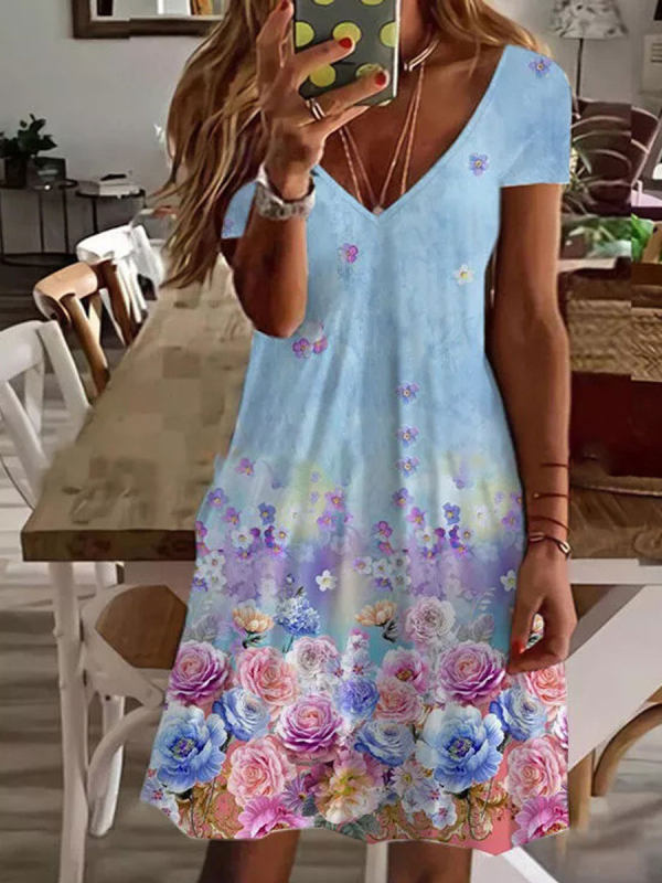 Women New Loose Vintage Ruffles Casual Befree 5XL Dress Large Big Summer Printed Party Beach Dresses