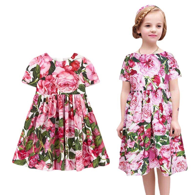 Kids Party Dresses For Girls Printed Evening Princess Girls Dresses Birthday Young Girls Clothes Vestido Menina Children Dresses