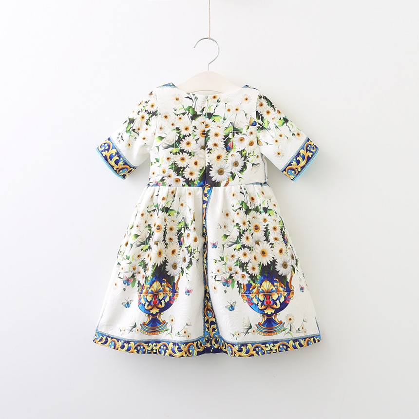 Kids Party Dresses For Girls Printed Evening Princess Girls Dresses Birthday Young Girls Clothes Vestido Menina Children Dresses