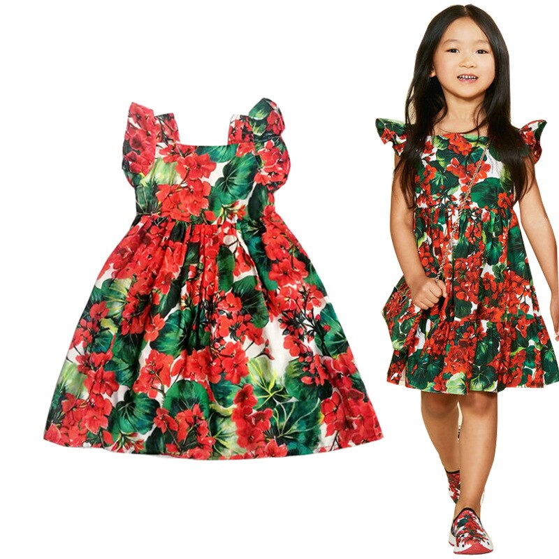 Kids Party Dresses For Girls Printed Evening Princess Girls Dresses Birthday Young Girls Clothes Vestido Menina Children Dresses