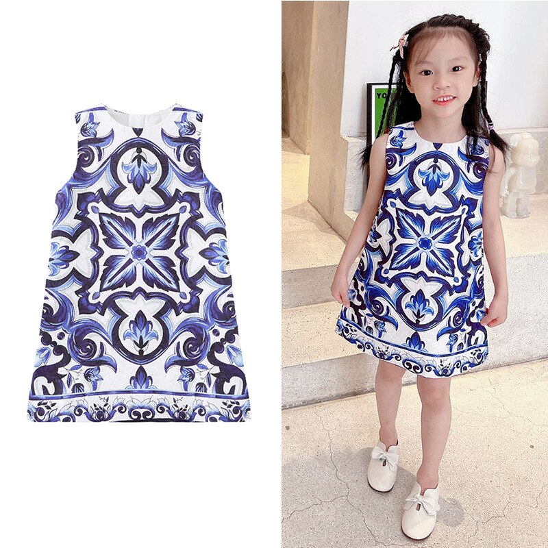 Kids Party Dresses For Girls Printed Evening Princess Girls Dresses Birthday Young Girls Clothes Vestido Menina Children Dresses