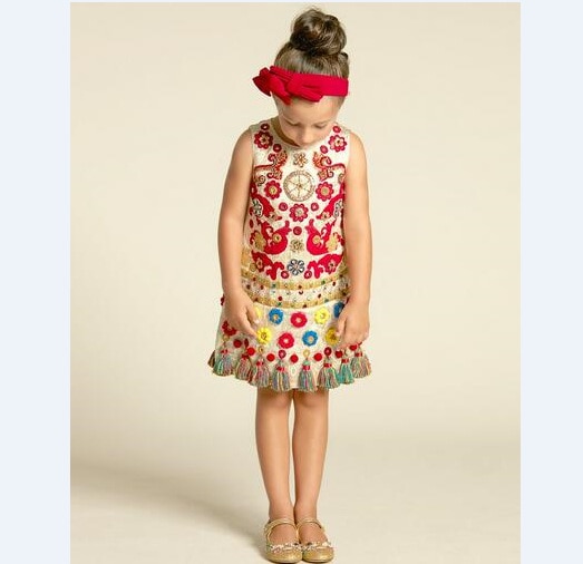Kids Party Dresses For Girls Printed Evening Princess Girls Dresses Birthday Young Girls Clothes Vestido Menina Children Dresses