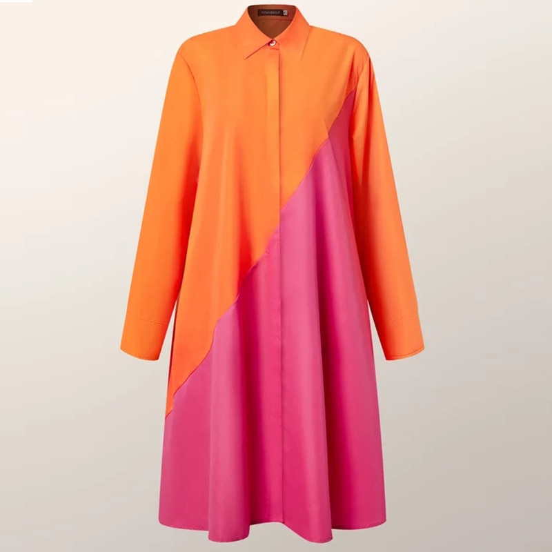 Women Solid Shirt Dress Summer Fashion Casual Turn-down Collar Pocket Long Sleeve Midi Dresses Female Sexy Dot Dresses Vestidos