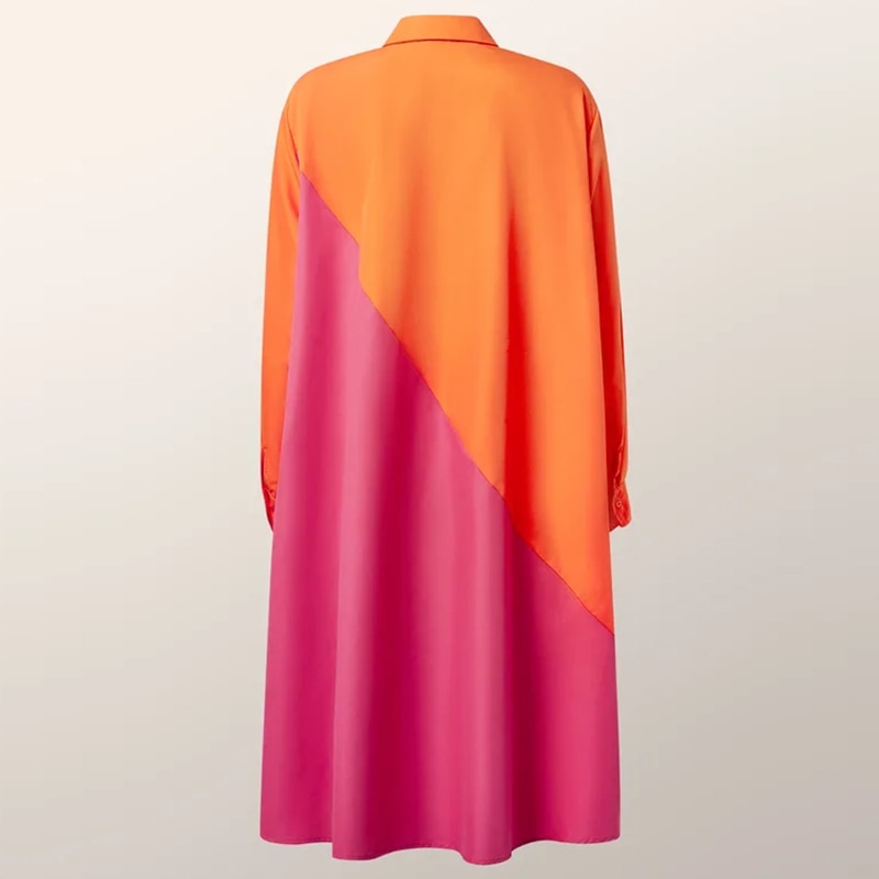 Women Solid Shirt Dress Summer Fashion Casual Turn-down Collar Pocket Long Sleeve Midi Dresses Female Sexy Dot Dresses Vestidos